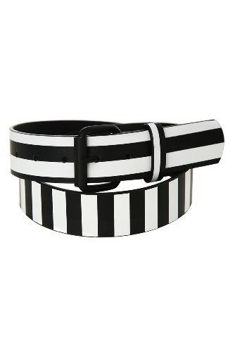 White Stripe Stitch Accent Belt  รูปที่ 1