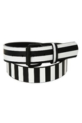 White Stripe Stitch Accent Belt 