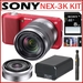 รูปย่อ Review Sony Alpha NEX-3 Red 14.2Megapixel HD Digital Camera in Red with Sony SEL16F28 16mm E-Lens AND SEL1855 18-55MM LENS + 8GB Deluxe Accessory Kit รูปที่1