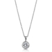 รูปย่อ Sterling Silver Round Cubic Zirconia CZ Solitaire Pendant Necklace รูปที่1