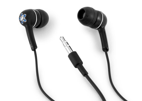 Altec Lansing MHP126 Muzx Series In Ear Headphone with Black and Blue Crystal Flower ( Altec Lansing Ear Bud Headphone ) รูปที่ 1