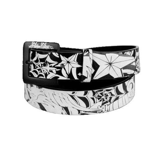 Silver Star INKED Mens Leather All-Over-Print Belt (leather belt ) รูปที่ 1