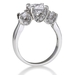 รูปย่อ Sterling Silver 3-Stone Cubic Zirconia CZ Ring - Women's Engagement Wedding Ring รูปที่1