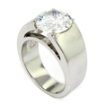 Classic Solitaire Engagement Ring w/Round Brilliant White CZ
