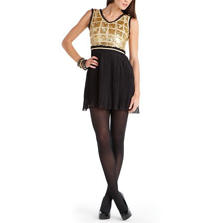 K A S Madeline Gold & Black Sequin Dress, Large ( Night out Dress ) รูปที่ 1