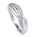 รูปย่อ Sterling Silver Ring Cubic Zirconia CZ Twisted Band Ring - Women's Engagement Wedding Ring รูปที่1