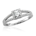 รูปย่อ 10k White Gold Princess Cut Diamond Engagement Ring Band (HI, I, 0.33 carat) รูปที่1