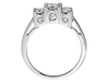 รูปย่อ Three Stone Diamond Engagement Ring 1 Carat (ctw) in 14K White Gold รูปที่2