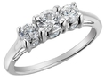 Three Stone Diamond Engagement Ring 1 Carat (ctw) in 14K White Gold