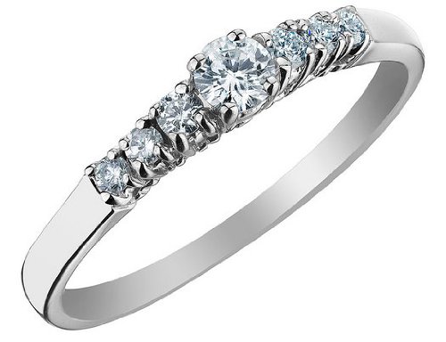 Diamond Engagement Ring 1/4 Carat (ctw) in 10K White Gold รูปที่ 1