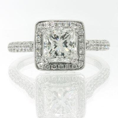 2.05ct Princess Cut Diamond Engagement Anniversary Ring รูปที่ 1