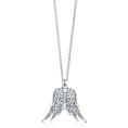 Sterling Silver 925 Cubic Zirconia CZ Angel Wings Pendant Necklace