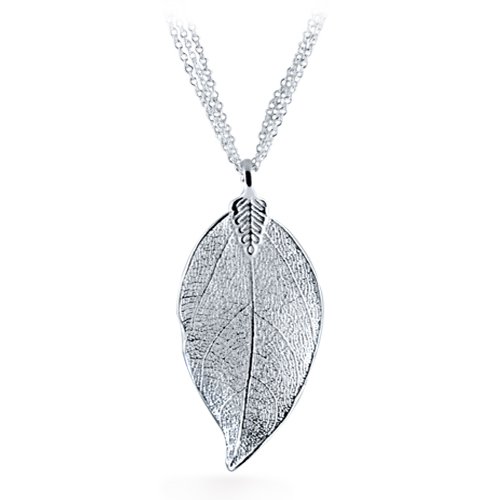 Sterling Silver Overlay Designer Leaf Pendant With Multi Chain รูปที่ 1