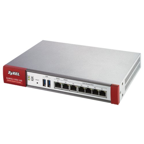 ZyXEL ZyWALL USG100 Unified Security Gateway Firewall w/50 VPN Tunnels, SSL VPN, 7 Gigabit Ports, and High Availability ( ZyXEL VOIP ) รูปที่ 1
