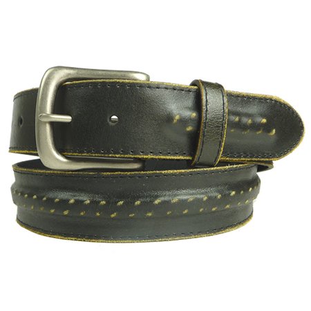 New Mens Black Embedded Bound Chain Leather Snap Belt  รูปที่ 1