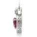 รูปย่อ Sterling Silver Lab Pink Sapphire, Lab Ruby and Diamond Pendant, 18" รูปที่6