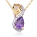 รูปย่อ 18k Gold Plated Sterling Silver Citrine, Amethyst and Diamond Accent Pear Shape Pendant, 18" รูปที่1