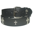 New Black Punk Cross Leather Belt S 30 32 