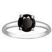 รูปย่อ 1.50ct tw Natural Treated Black Round Diamond (AAA-Clarity,Black-Color) Solitare Ring in 14K White Gold. รูปที่2