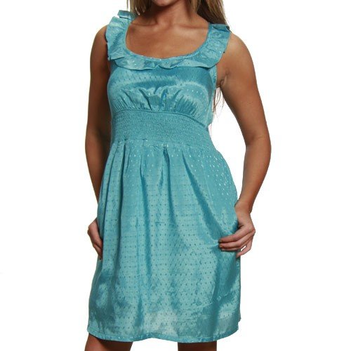 Lost Sierra Teal Juniors Satin Dress ( Night out Dress ) รูปที่ 1