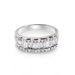 รูปย่อ 14k White Gold Engagement Band Baguettte and Round Accents Diamond Ring (3/4 ctw, G Color, SI2-I1 Clarity) รูปที่1