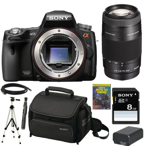 Review Sony Alpha A55 DSLR A55 SLT-A55V 16.2Megapixel DSLR with Translucent Mirror Technology and 3D Sweep Panorama (Body Only) with Sony 75-300 Zoom Lens + Accessory Kit รูปที่ 1