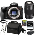 Review Sony Alpha A55 DSLR A55 SLT-A55V 16.2Megapixel DSLR with Translucent Mirror Technology and 3D Sweep Panorama (Body Only) with Sony 75-300 Zoom Lens + Accessory Kit