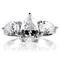 Inspired by Jessica Simpson Engagement Ring - Pear Cut CZs