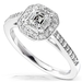 รูปย่อ 1/2 Carat 14k White Gold Asscher & Round Diamond Engagement Ring รูปที่1