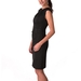 รูปย่อ Phistic Women's Black Pleat Neck Stretch Wool Blend Sheath Dress ( Night out Dress ) รูปที่2