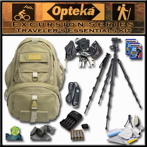 Review Opteka's Advanced Traveler's Essentials Kit by Opteka Package Includes Excursion Series C950 Full-Size Waterproof Canvas Backpack, Heavy Duty Tripod and Monopod and Much More! For Olympus EVOLT E-P1 & E-P2 Digital SLR Camera รูปที่ 1