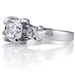 รูปย่อ Sterling Silver 3-Stone Cubic Zirconia CZ Ring - Women's Engagement Wedding Ring รูปที่3