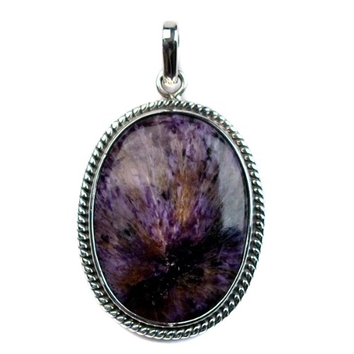 Charoite and Sterling Silver Oval Pendant On Sale รูปที่ 1