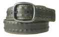 Genuine Leather Casual Punk Snap Belt With Leather-Covered Studs & Contrast Trim 