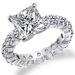 รูปย่อ 2.90 Ct Princess Cut Diamond Eternity Engagement Ring 14k Gold รูปที่1