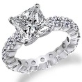 2.90 Ct Princess Cut Diamond Eternity Engagement Ring 14k Gold