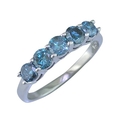 1 Ct Five-Stone Blue Diamond Engagement Ring In 14K White Gold