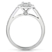 รูปย่อ 1/2 Carat 14k White Gold Asscher & Round Diamond Engagement Ring รูปที่3
