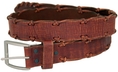 Leegin Creative Leather Henley Knotted Edge Belt - 1 1/2 inches Brown (leather belt )