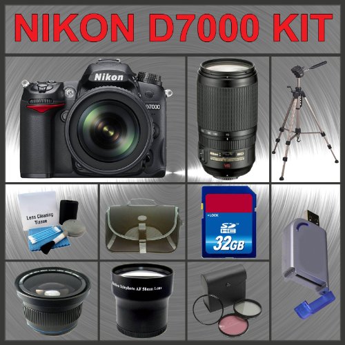 Review Nikon D7000 DSLR Camera Kit with 18-55mm f/3.5-5.6G VR AF-S DX Nikkor Lens + Nikon AF-S VR Zoom-NIKKOR 70-300mm f/4.5-5.6G IF-ED Telephoto Zoom Lens + Huge Accessories Package Including Wide Angle Macro Lens + Telephoto Lens + 32gb SDHC Memory Card + Hi-Speed SD Card Reader + 53'' Tripod + LCD / Lens Cleaner Kit + 3 Piece Lens Filter Kit + Carrying Case + Kit รูปที่ 1