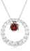 รูปย่อ Sterling Silver White Topaz and Garnet Three-in-One Pendant, 18" รูปที่1