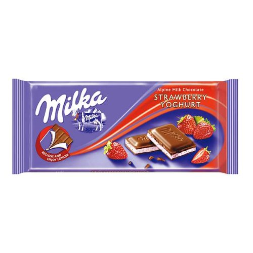 Milka Strawberry Yogurt Chocolate Case of 20 X 100 G ( Milka Chocolate ) รูปที่ 1