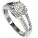 รูปย่อ 1.03CT Princess Cut Diamond Split Halo Engagement Ring รูปที่2