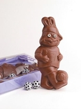 Solid Milk Chocolate Unique Novelty Gourmet Candy Gift Boxed Soccer Player Sports Themed Easter Bunny Rabbit For Adults & Children ( Shopitivity LLC Chocolate Gifts )
