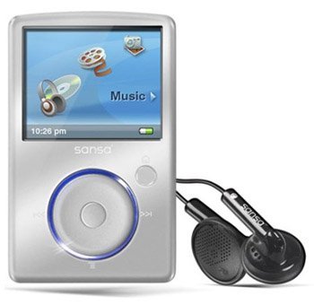 SanDisk Sansa Fuze 8 GB MP3 Video Player (Silver) + Free Action Jacket Case (Black) Special Holiday Gift Bulk Packaging, Refurbished ( SanDisk Player ) รูปที่ 1