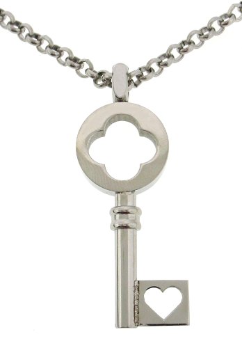 Women's Stainless Steel Love Key Pendant, 18