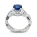 รูปย่อ 14k White Gold Bridal Natural Sapphire and Diamond Engagement Ring (G, SI2, 2.15 cttw)-Certificate of Authenticity รูปที่4