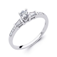 14K White Gold Diamond Wedding Engagement Ring Band with Side Stones (1/2 CTW., GH, SI)