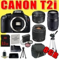 Review Canon EOS Rebel T2i 18 Megapixel CMOS APS-C Digital SLR Camera w/ Tamron AF 28-80mm + Tamron 75-300mm + Canon 50mm f/1.8 Lenses Wide Angle / Tele Lenses LPE8 Battery/Charger Filter Kit Tripod 8GB DavisMAX 5 Lens Bundle