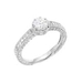 รูปย่อ Sterling Silver Feligree Engagement Ring With Round Cubic Zirconia and Paved Sides รูปที่2